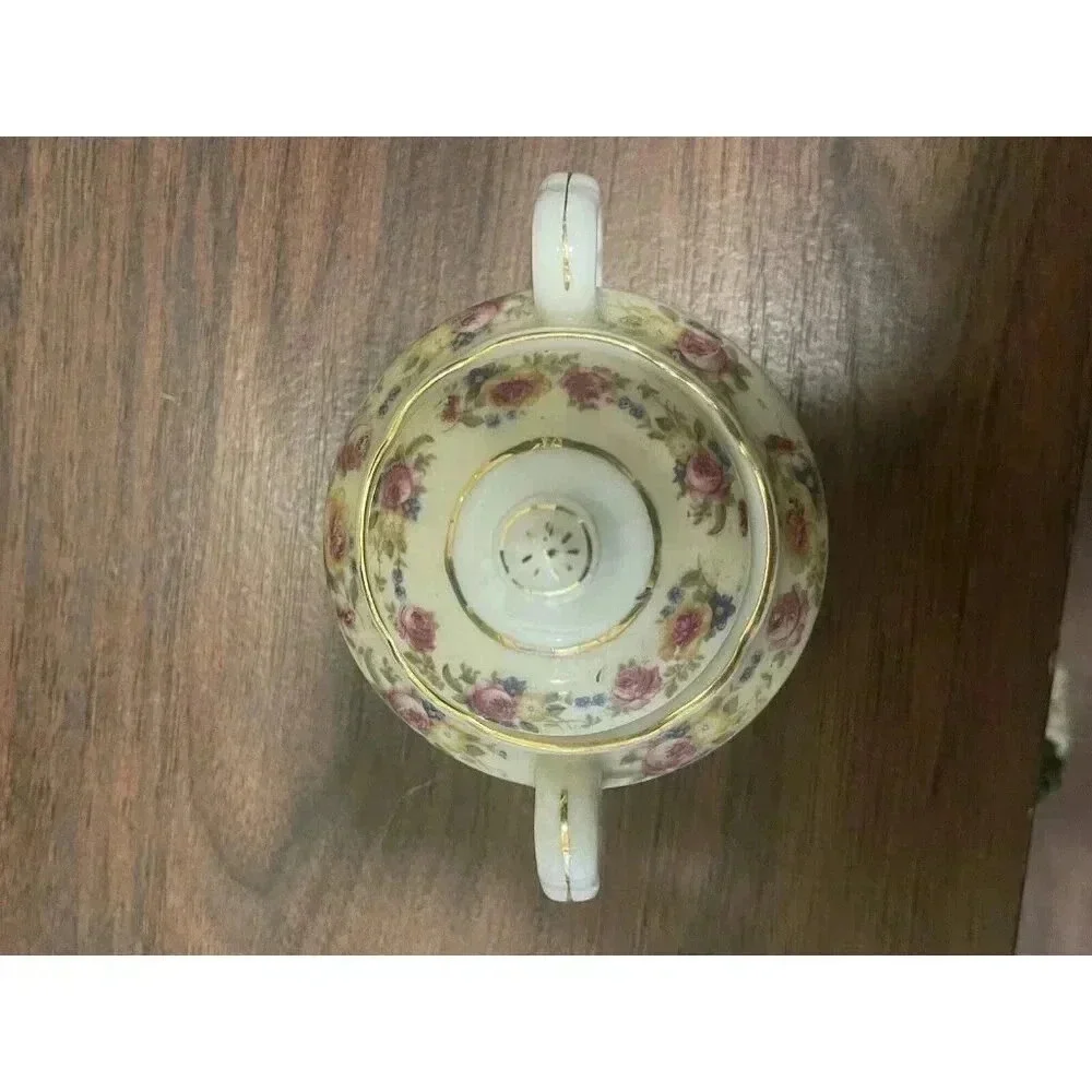 Vintage Gold Castle Little Mini Ceramic‎ Lidded Sugar Made In Japan